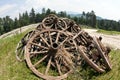 Old wooden wheels