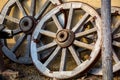 Old wooden wheels Royalty Free Stock Photo