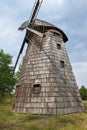 Old wooden windmill in The Folk Culture Museum in Osiek Royalty Free Stock Photo