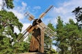 Old wooden windmill in Karlstad, Sweden. Royalty Free Stock Photo