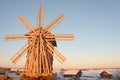 Old wooden windmill, Kizhi Island, Karelia Royalty Free Stock Photo