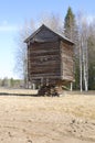 Old wooden windmill in Malye Karely (Little Karely) near Arkhangelsk, north of Russia. Royalty Free Stock Photo