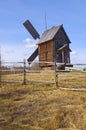 Old wooden windmill in Malye Karely (Little Karely) near Arkhangelsk, north of Russia. Royalty Free Stock Photo