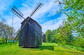 The old wooden windmill, Pereiaslav Scansen, Ukraine