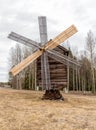 Old wooden windmill in the reserve Malye Korely Royalty Free Stock Photo