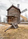 Old wooden windmill in the reserve Malye Korely Royalty Free Stock Photo