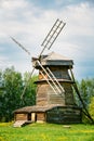 Old Wooden Windmill in Russia. Summer Spring Royalty Free Stock Photo