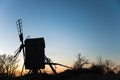 Old wooden windmill silhouette