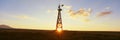 Old Wooden Windmill At Sunset