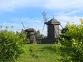 Old wooden windmills Royalty Free Stock Photo