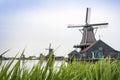 Old, wooden windmills in The Netherlands Royalty Free Stock Photo