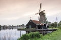 Old, wooden windmills in The Netherlands Royalty Free Stock Photo