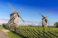 Old, wooden windmills in Saaremaa