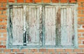 Old Wooden Window With Brown Wall Bricks Architechture Background