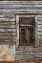 Old wooden window closeup at a house in Riga, Latvia Royalty Free Stock Photo