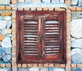 Old wooden window shutters closed Royalty Free Stock Photo