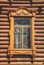 Old wooden window in Tomsk, Russia Royalty Free Stock Photo