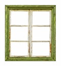 Old wooden window on white background Royalty Free Stock Photo