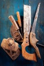 Old woodworking tools Royalty Free Stock Photo