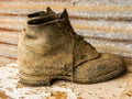 Old work boots Royalty Free Stock Photo