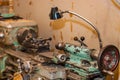 Old working lathe in production Royalty Free Stock Photo