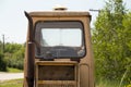 Old working tractor stands on a field in Ukraine to dig up land Royalty Free Stock Photo