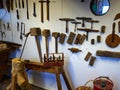 Old workshop with vintage tools Royalty Free Stock Photo