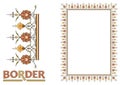 Old World Borders Vector - Tiled frame in plant leaves and flowers Framework Decorative Elegant style