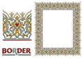 Old World Borders Vector - Tiled frame in plant leaves and flowers Framework Decorative Elegant style