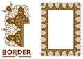 Old World Borders Vector - Tiled frame in plant leaves and flowers Framework Decorative Elegant style