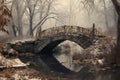 An old world bridge in winter Royalty Free Stock Photo