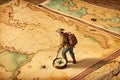 Old world explorer walking map