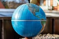 A old world globe is standing on the street.Outdoor shot Royalty Free Stock Photo