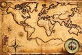 Old world hand drawing grunge map Royalty Free Stock Photo