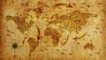 Old world map, with arrows and relief. Photo wallpaper. 3D illustration. Royalty Free Stock Photo