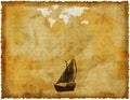 Old world map on grunge paper Royalty Free Stock Photo