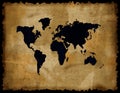 Old world map on grunge paper Royalty Free Stock Photo