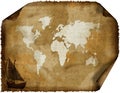 Old world map on grunge retro paper Royalty Free Stock Photo