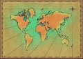 Old world map on paper Royalty Free Stock Photo