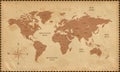 Old world map in vintage style.