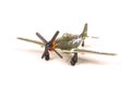 Old WWII model plane isolated on the white background Royalty Free Stock Photo