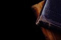 Old worn books isolated on black background Royalty Free Stock Photo