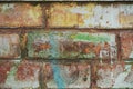 Old worn brick wall detail