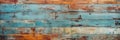 old worn bright colored painted wooden board texture wall background, rustic hardwood planks surface banner Royalty Free Stock Photo