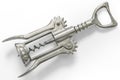 Old Worn Chrome Plated Wing Corkscrew Reverse Side Set On White Backdrop Royalty Free Stock Photo