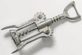 Old Worn Chrome Plated Wing Corkscrew On Set White Backdrop Royalty Free Stock Photo