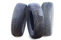 old worn damaged tires