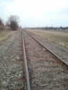 Old Worn Down Urban Train Tracks