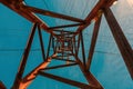 Old worn electricity pylon transmission tower Royalty Free Stock Photo