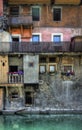 An Old, Worn Facade by the Canal in the Chaming City of Annecy, France Royalty Free Stock Photo